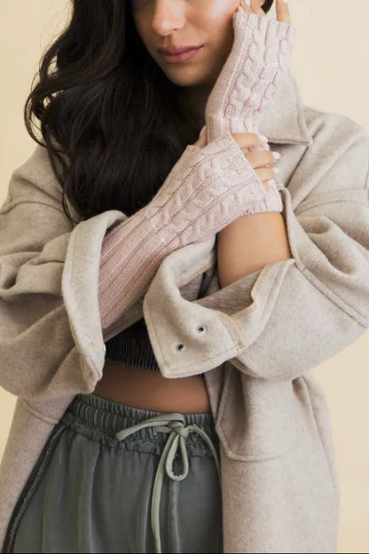 Cable Knit Fingerless Gloves
