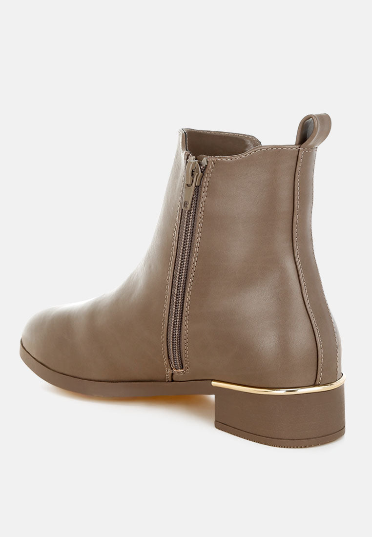 Sleek Heel Accented Ankle Boots