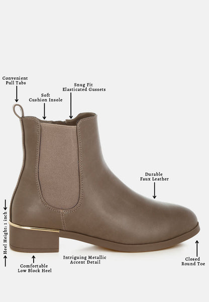 Sleek Heel Accented Ankle Boots