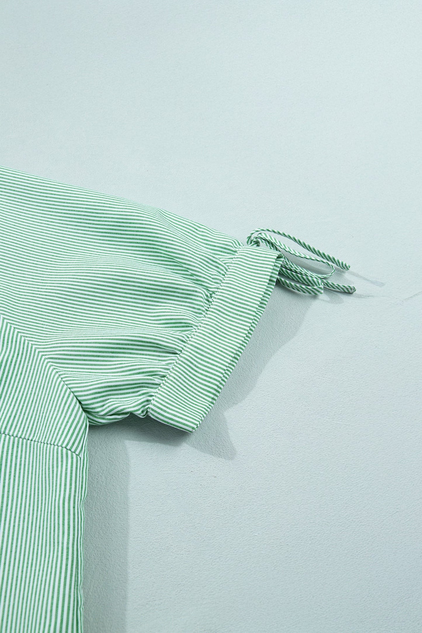 Plus Collar Tie Sleeve Blouse