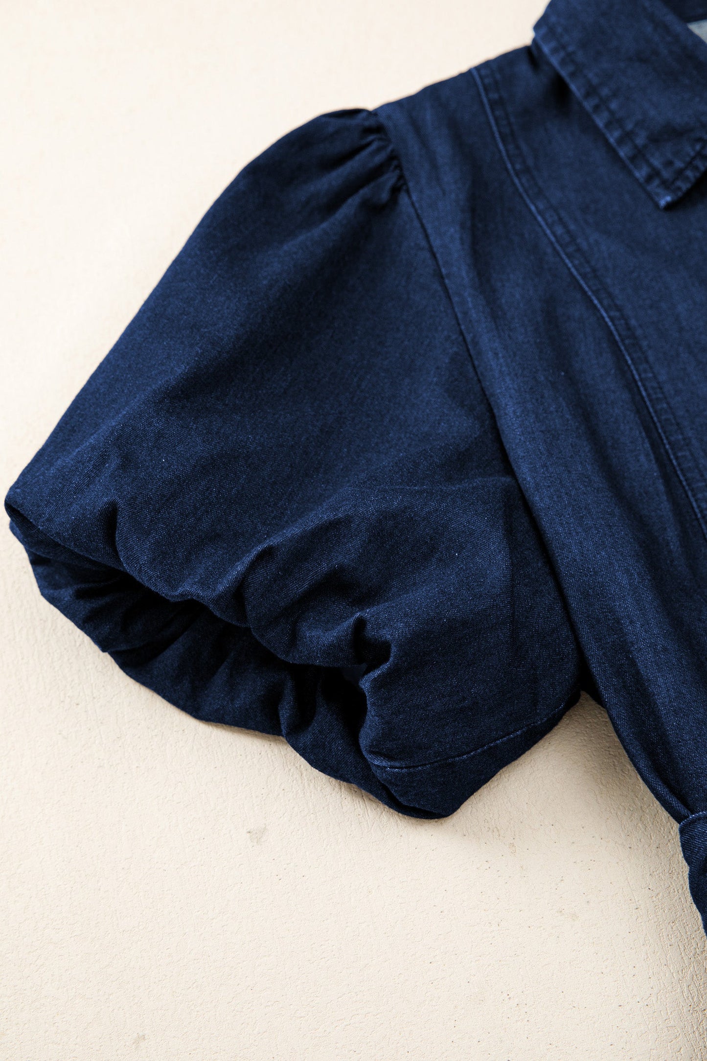 Bubble Short Sleeve Denim Dress