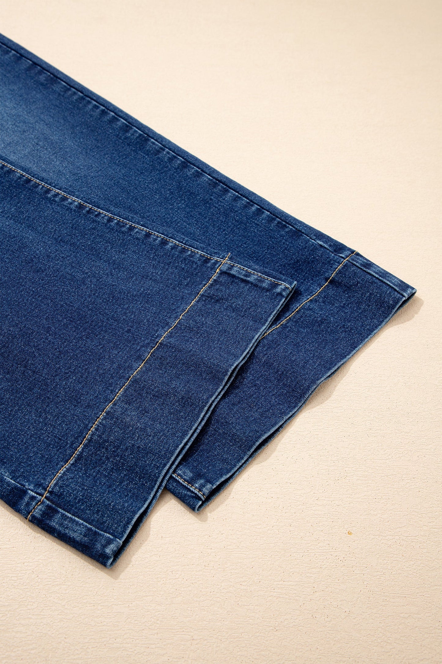High Rise Lace Tie Whiskered Jeans