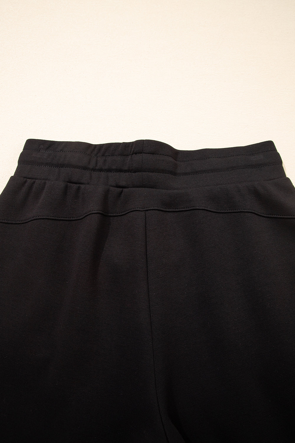 Black Exposed Seam Skinny Jogger Pants