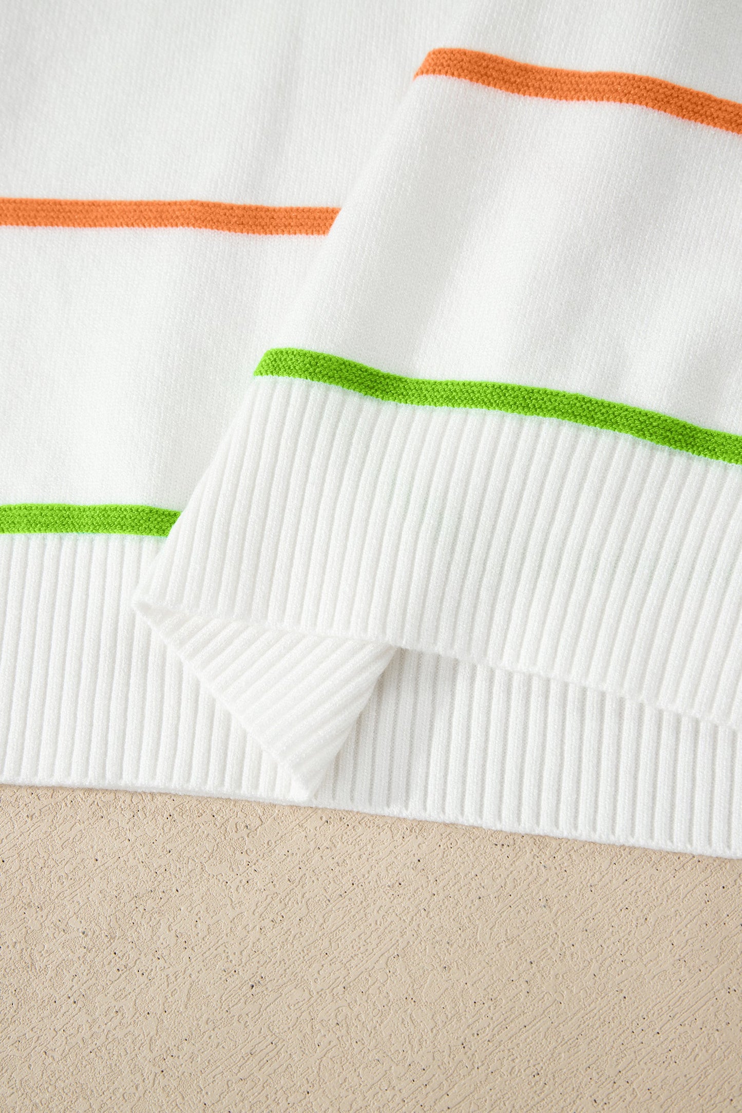 Stripe Knitted Sweater White