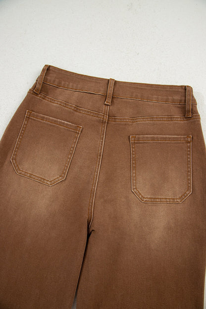 High Rise Wide Leg Jeans Chestnut Breen