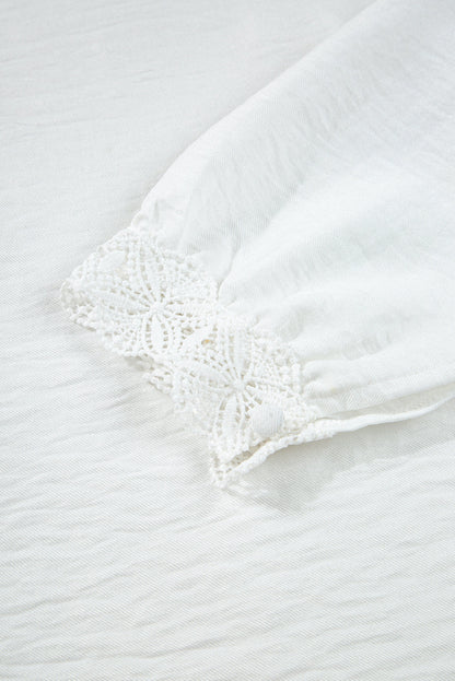 Lace Patchwork Button Up Shirt