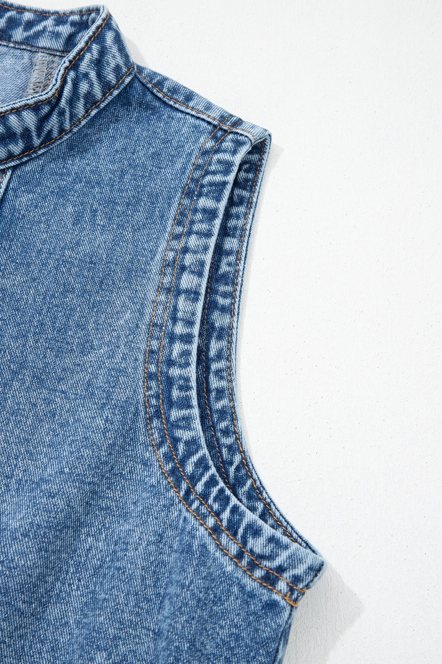 Sleeveless Denim Short Dress