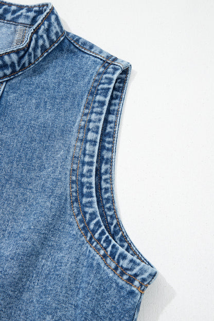 Sleeveless Denim Short Dress