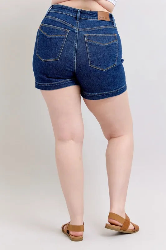 High Waist Tummy Control Denim Shorts