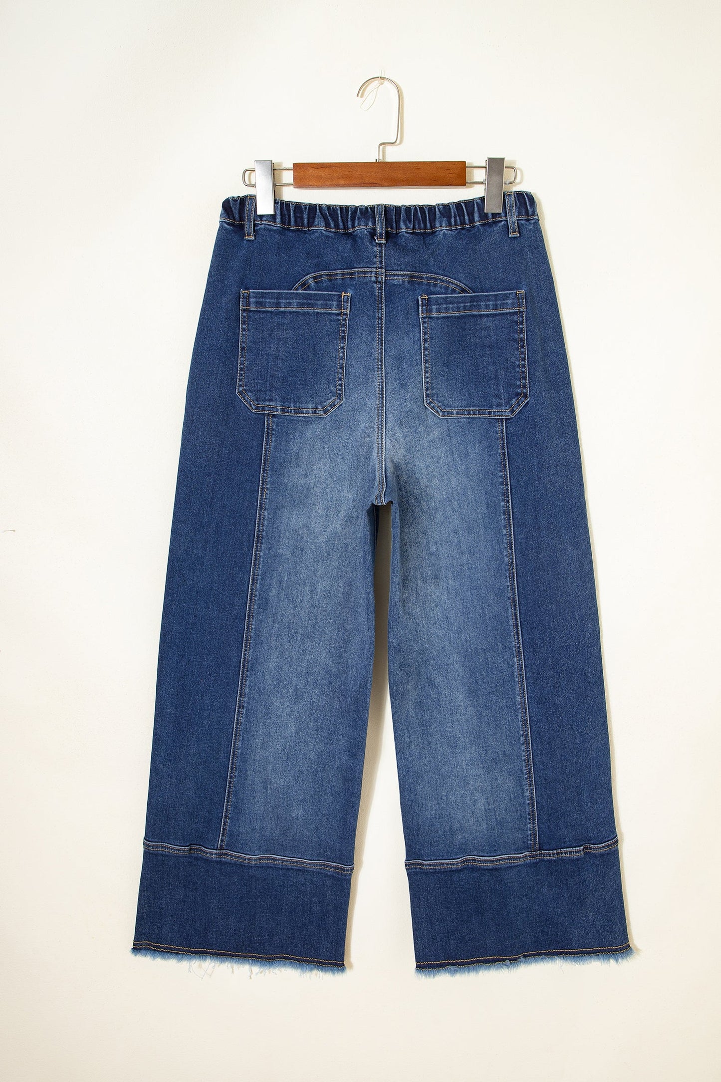 Fray Hem Wide Leg Denim Pants