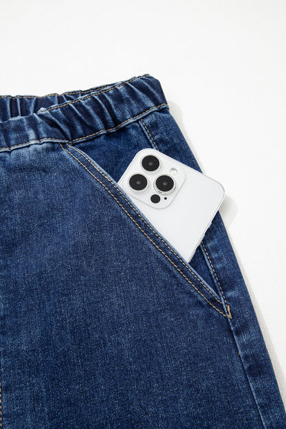 Fray Hem Wide Leg Denim Pants