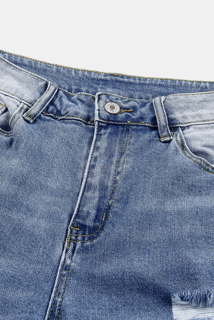 Distressed Skinny Capri Jeans