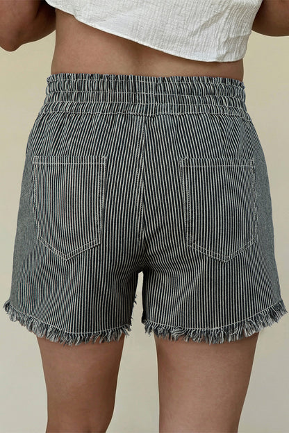 Black Stripe Casual Shorts