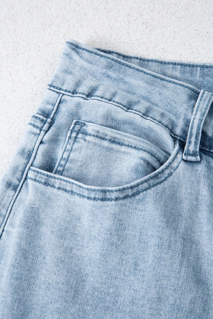 Bow Knot Side Straight Leg Jeans