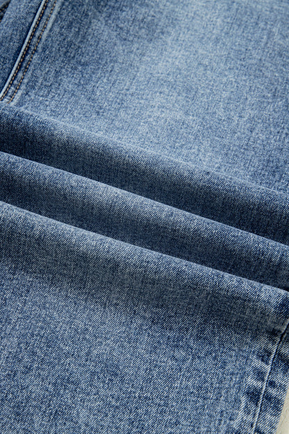 Cuffed Straight Loose Jeans