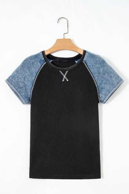 Patchwork Short Sleeve Top