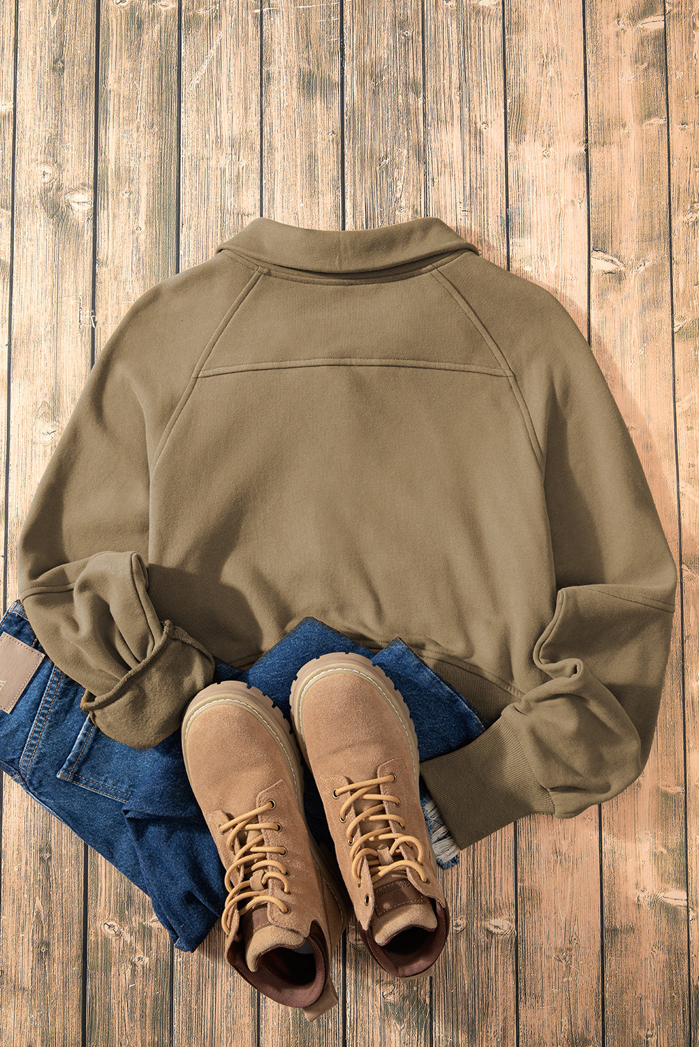 Stand Collar Pocket Pullover Elmwood