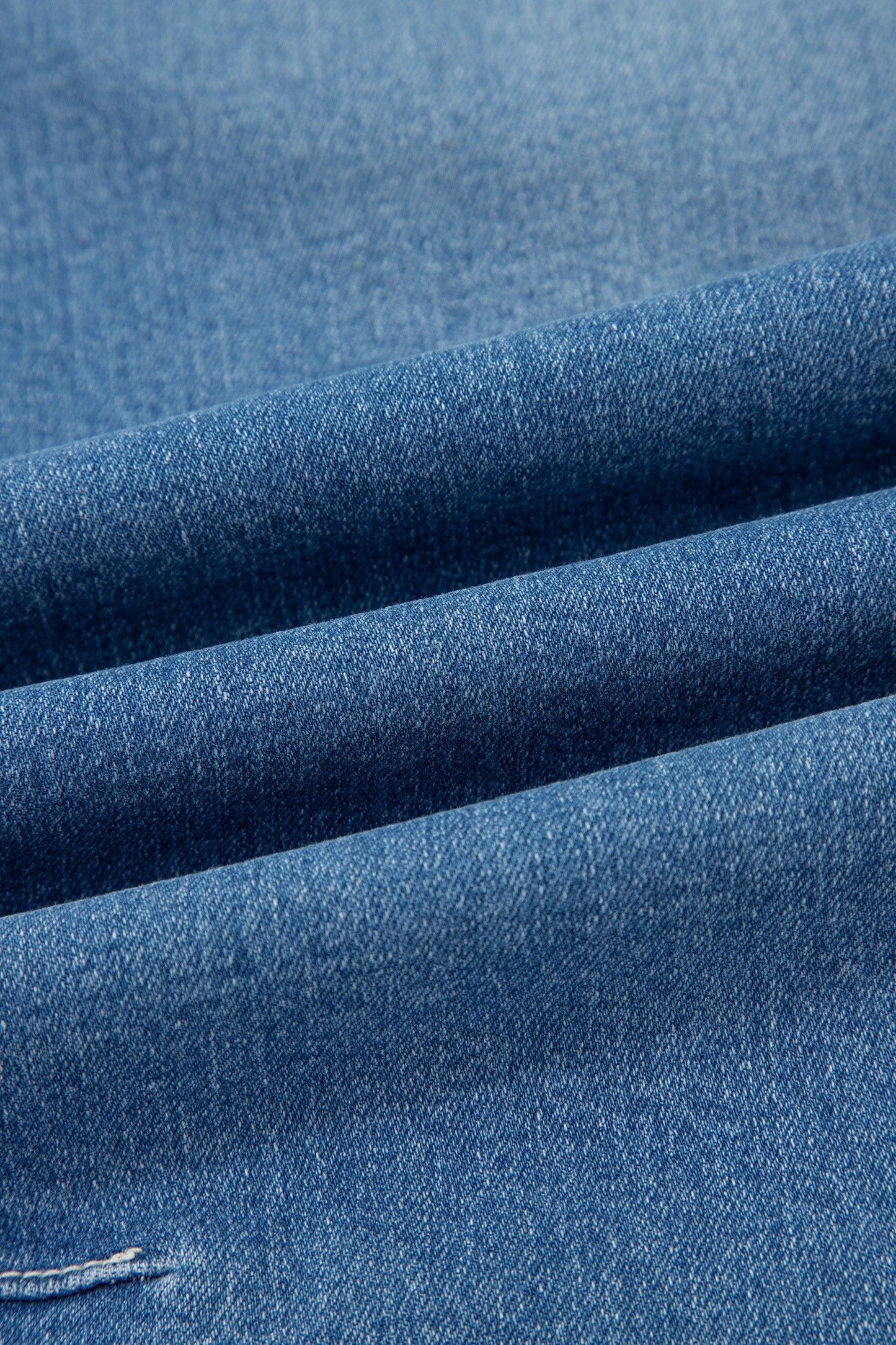 Sky Wash Cuffed Barrel Jeans