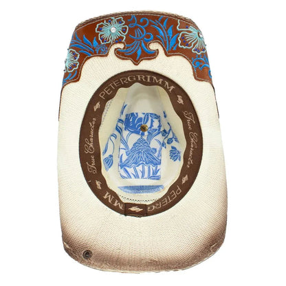 Tea Stained Embelished Straw Cowgirl Hat