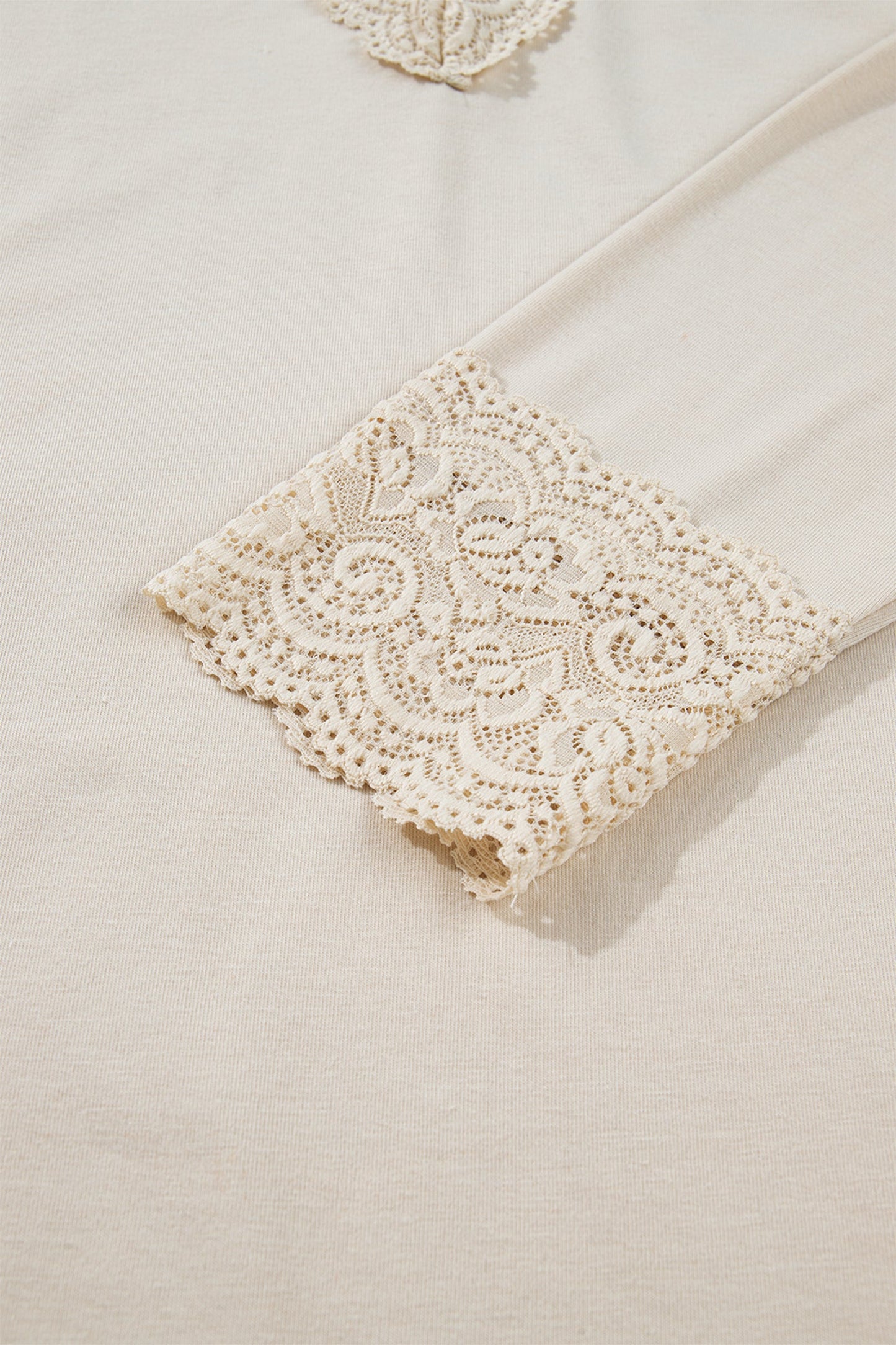 Lace Trim V-Neck Top