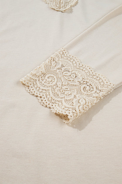 Lace Trim V-Neck Top