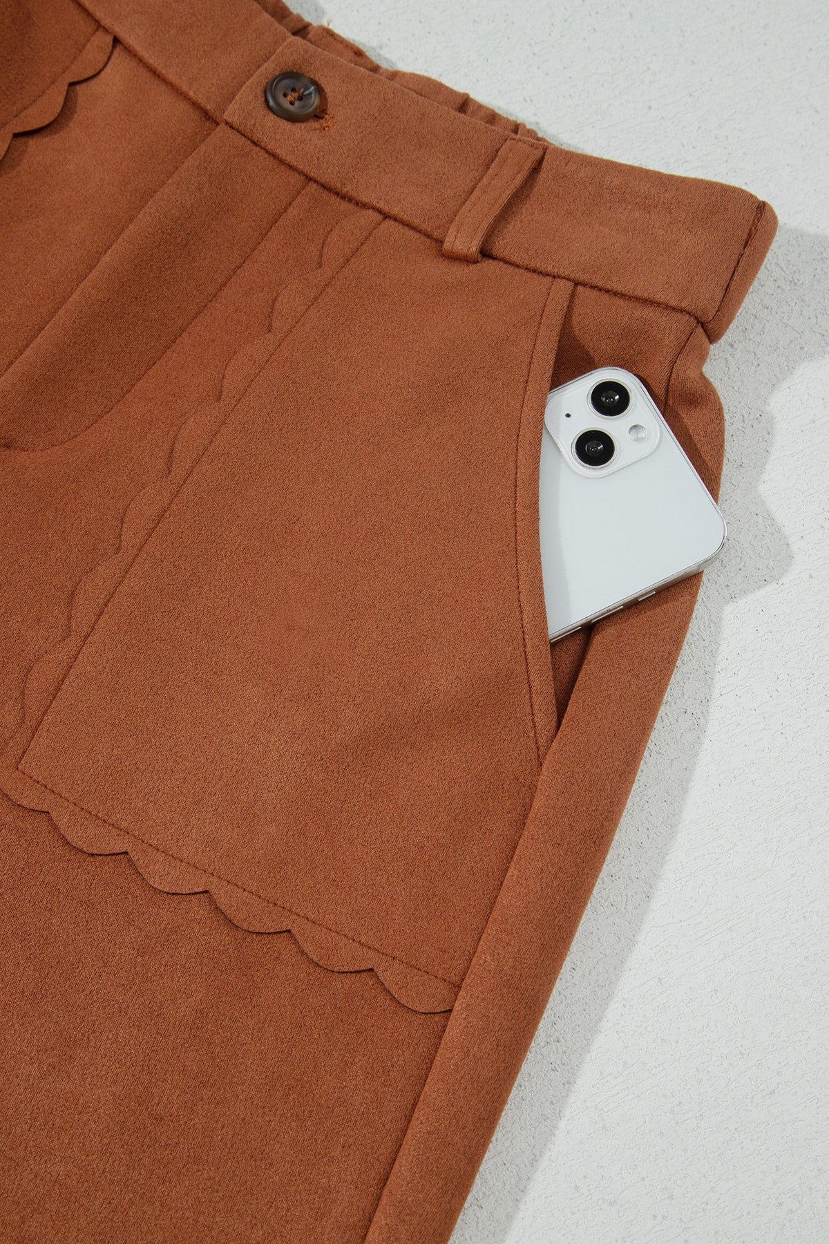 Scalloped Edge Wide Leg Pants