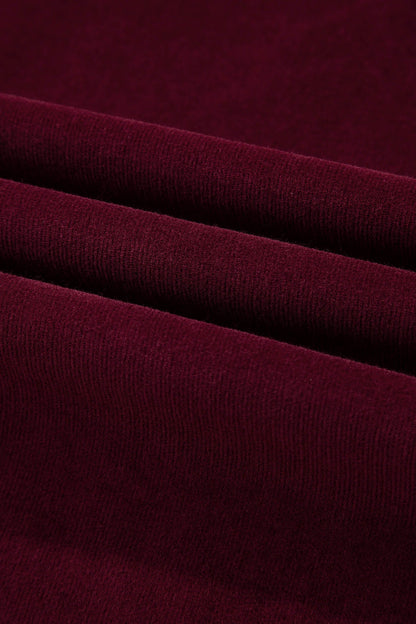 Burgundy Corduroy Wide Leg Pants