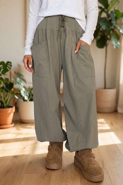 Casual Drawstring Relaxed Leg Pants