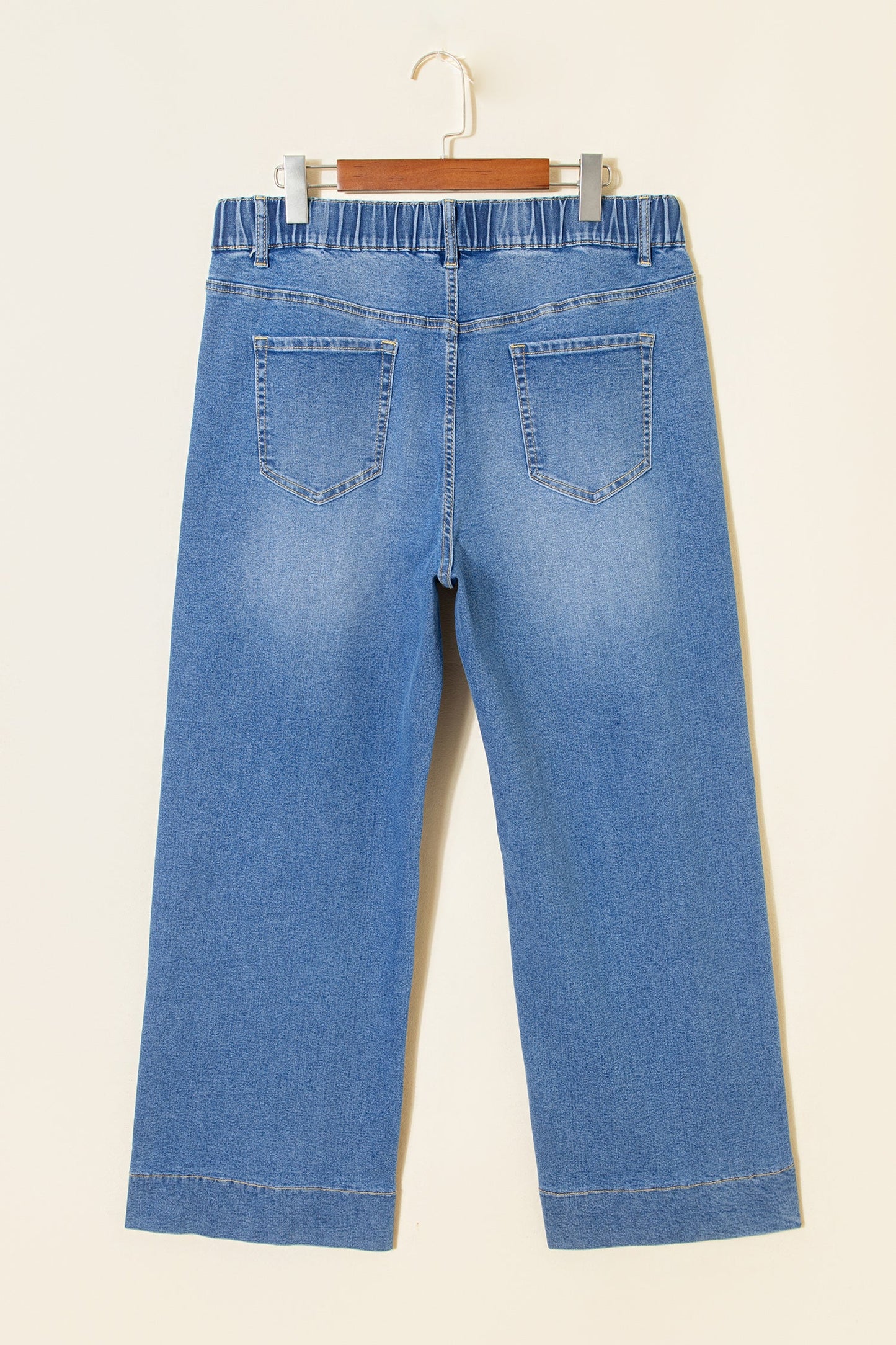 High Rise Lace Tie Whiskered Jeans