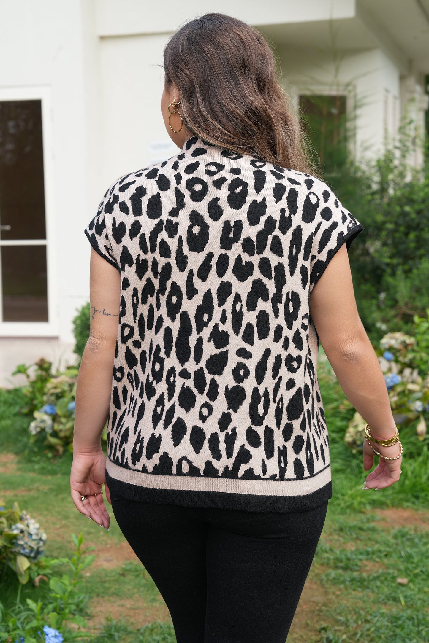 Plus Leopard Knit Top