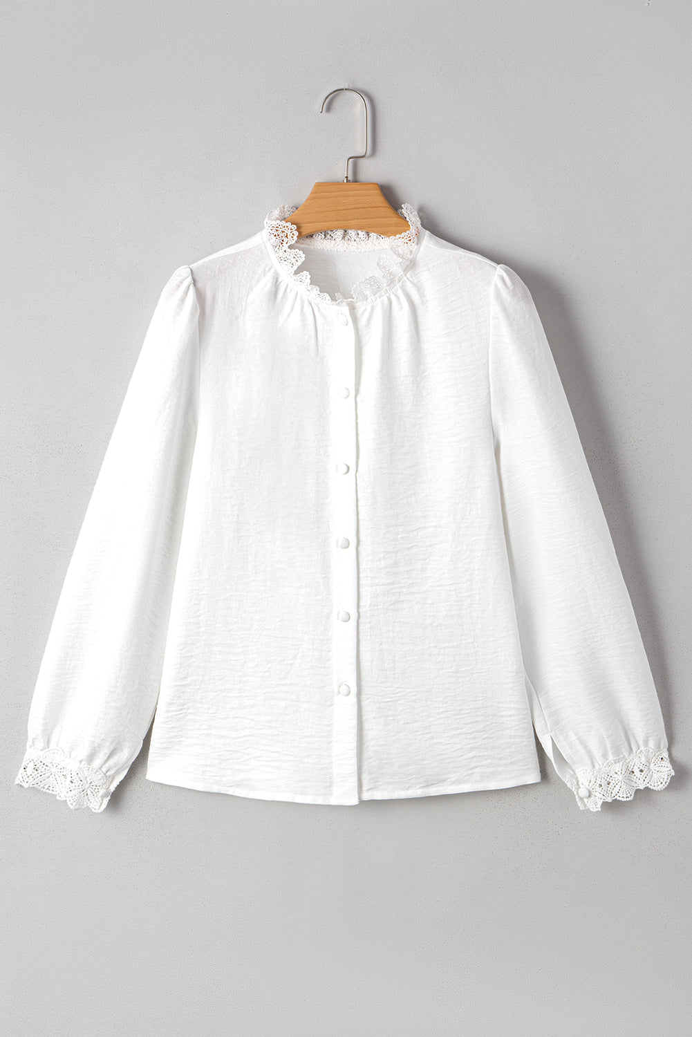 Lace Patchwork Button Up Shirt
