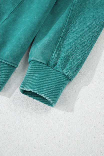 Notched Collar Drop Shoulder Sweatshirt Top