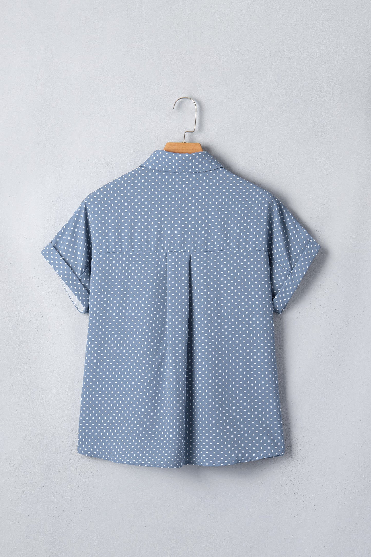 Cuffed Dot Short Sleeve Button Shirt