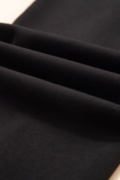 Black Exposed Seam Skinny Jogger Pants