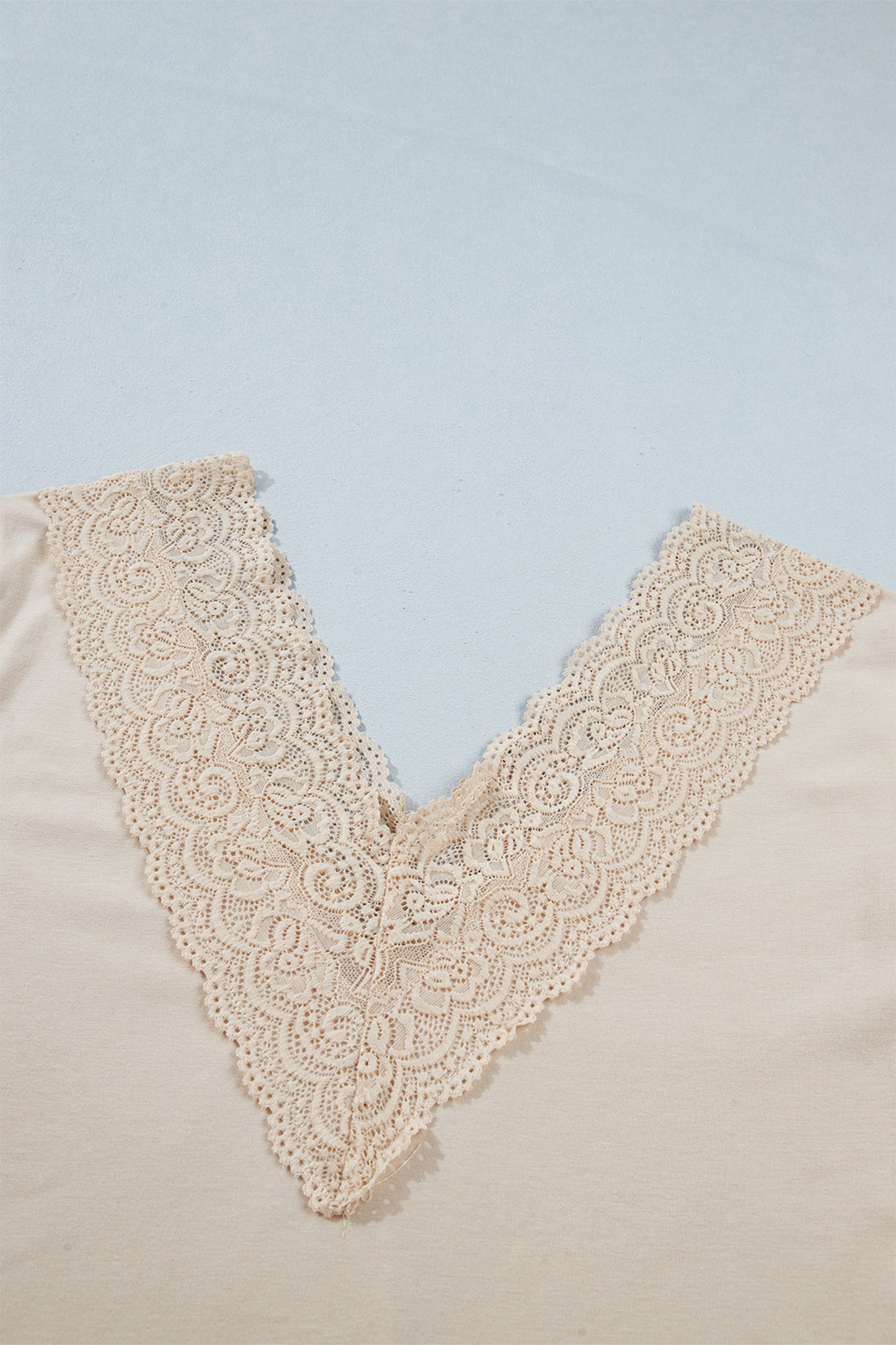 Lace Trim V-Neck Top