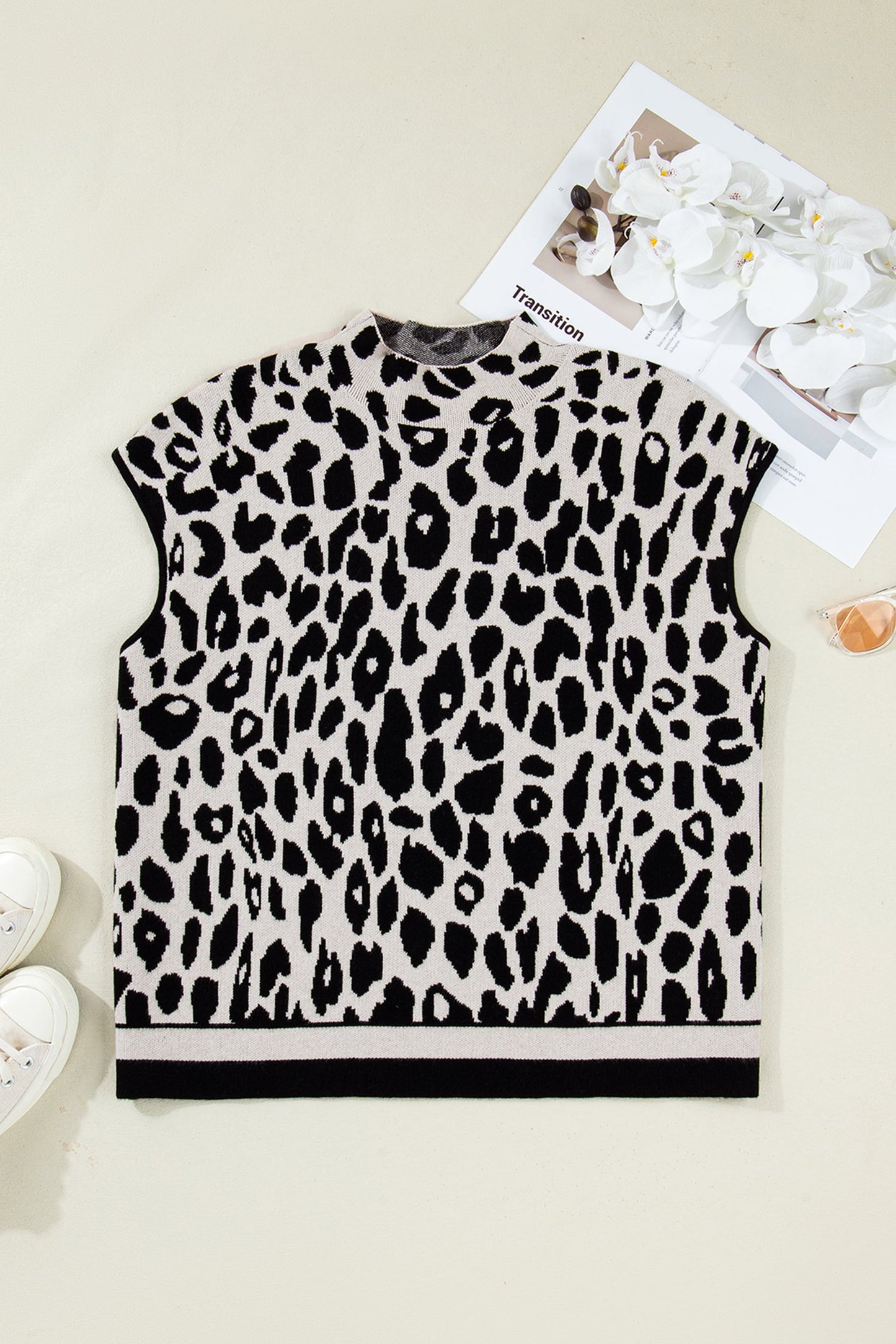 Plus Leopard Knit Top