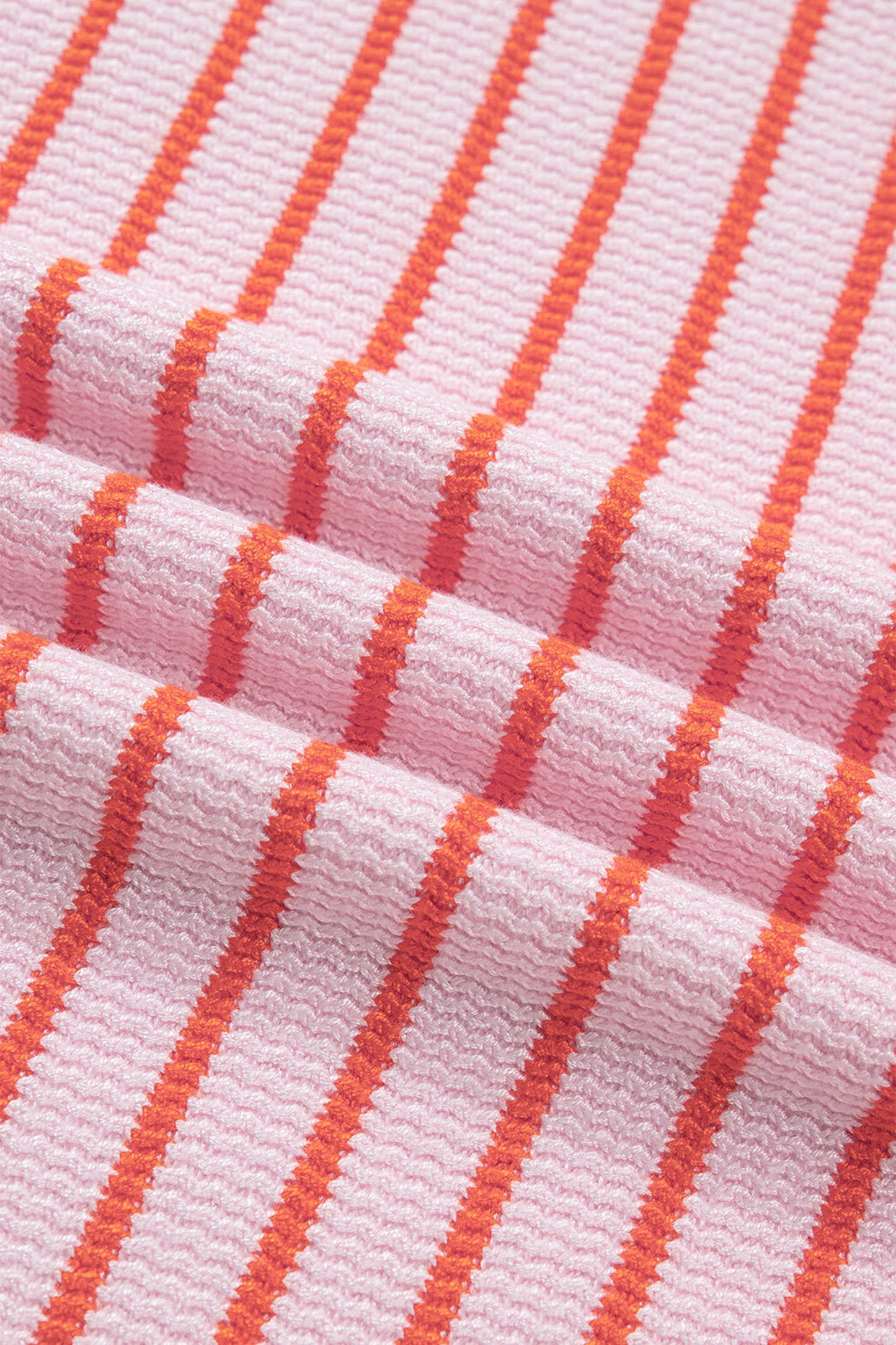 Knit Sleeveless Casual Pink Stripe Top