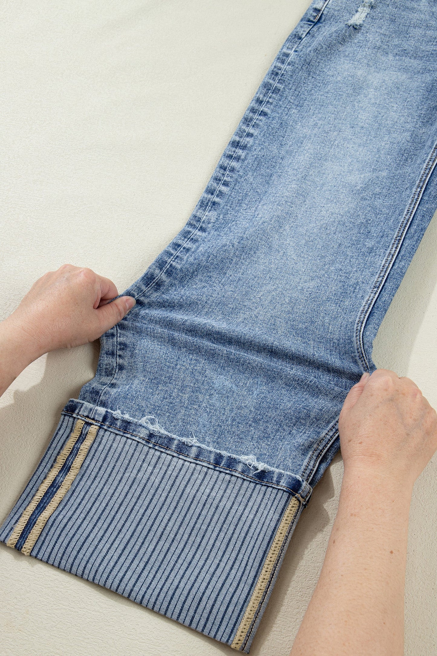 Cuffed Straight Loose Jeans