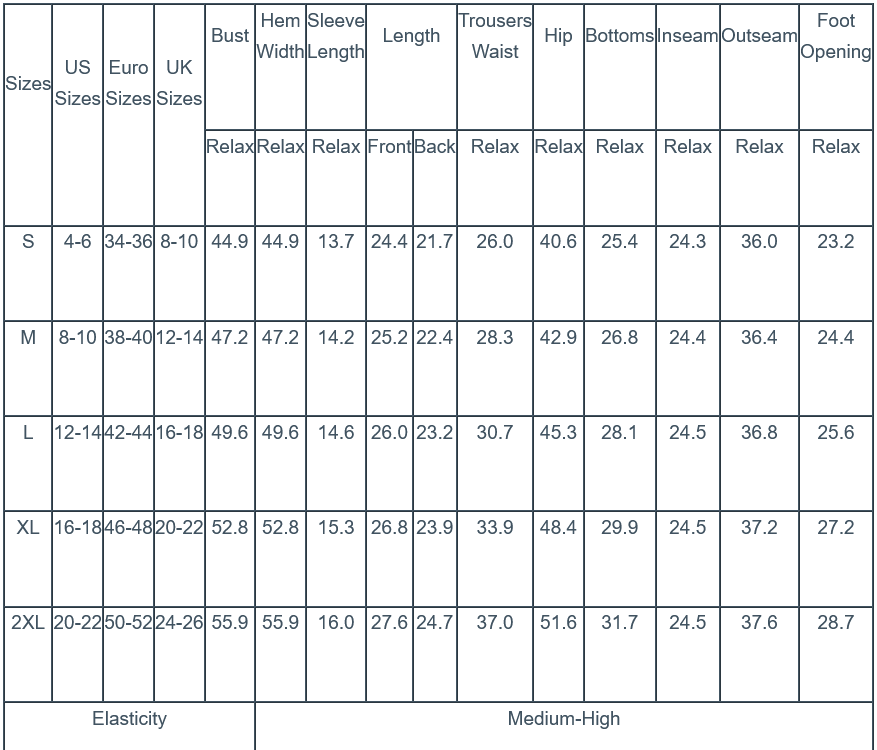 size chart