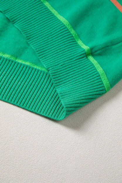 Sleeveless Stripe Knitted Sweater