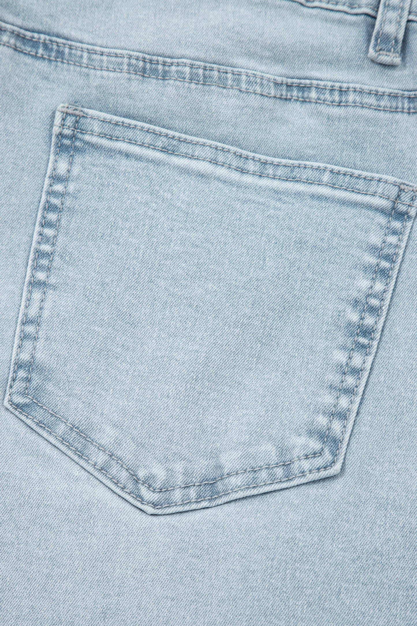 Beau Blue Frayed Crop Straight Jeans