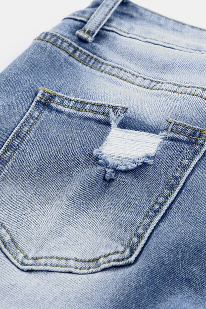 Distressed Skinny Capri Jeans