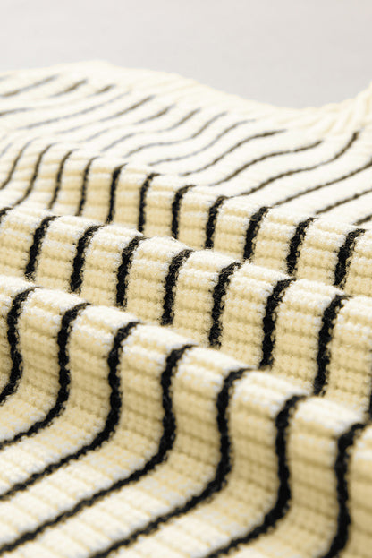 Stripe Turn Down Sweater Tank