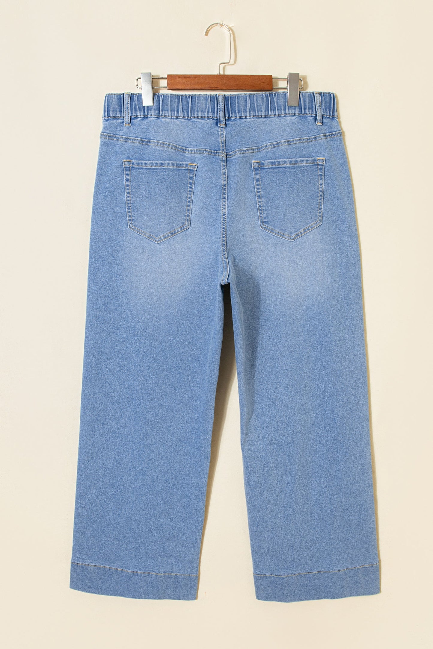 High Rise Lace Tie Whiskered Jeans