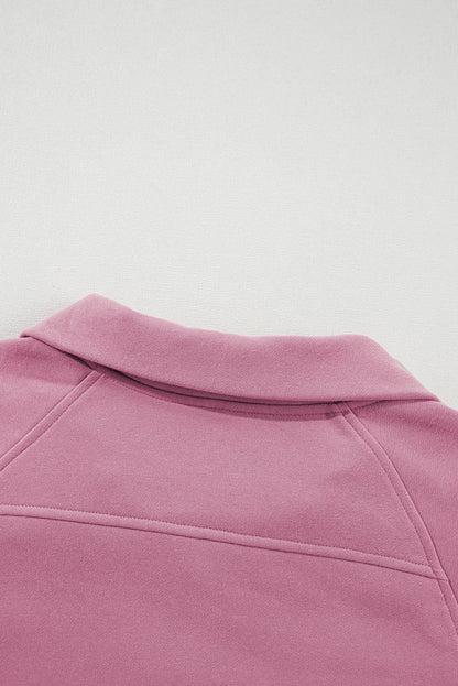 Stand Collar Pocket Pullover Phalaenopsis