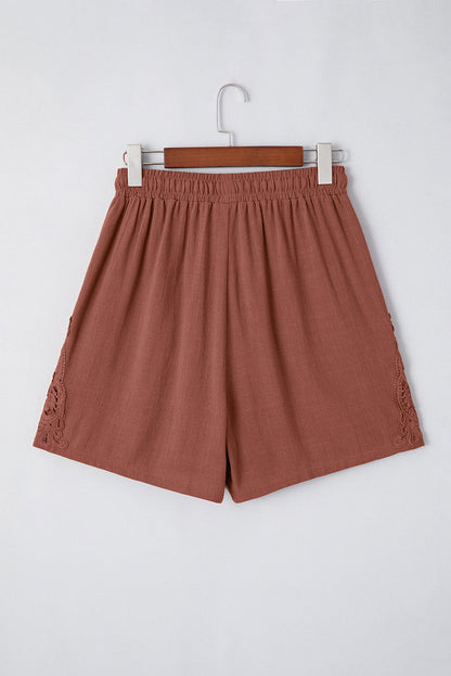 Delicate Lace Loose Linen Shorts