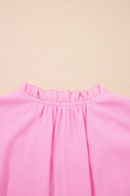 Plus Ruffle Short Sleeve Blouse