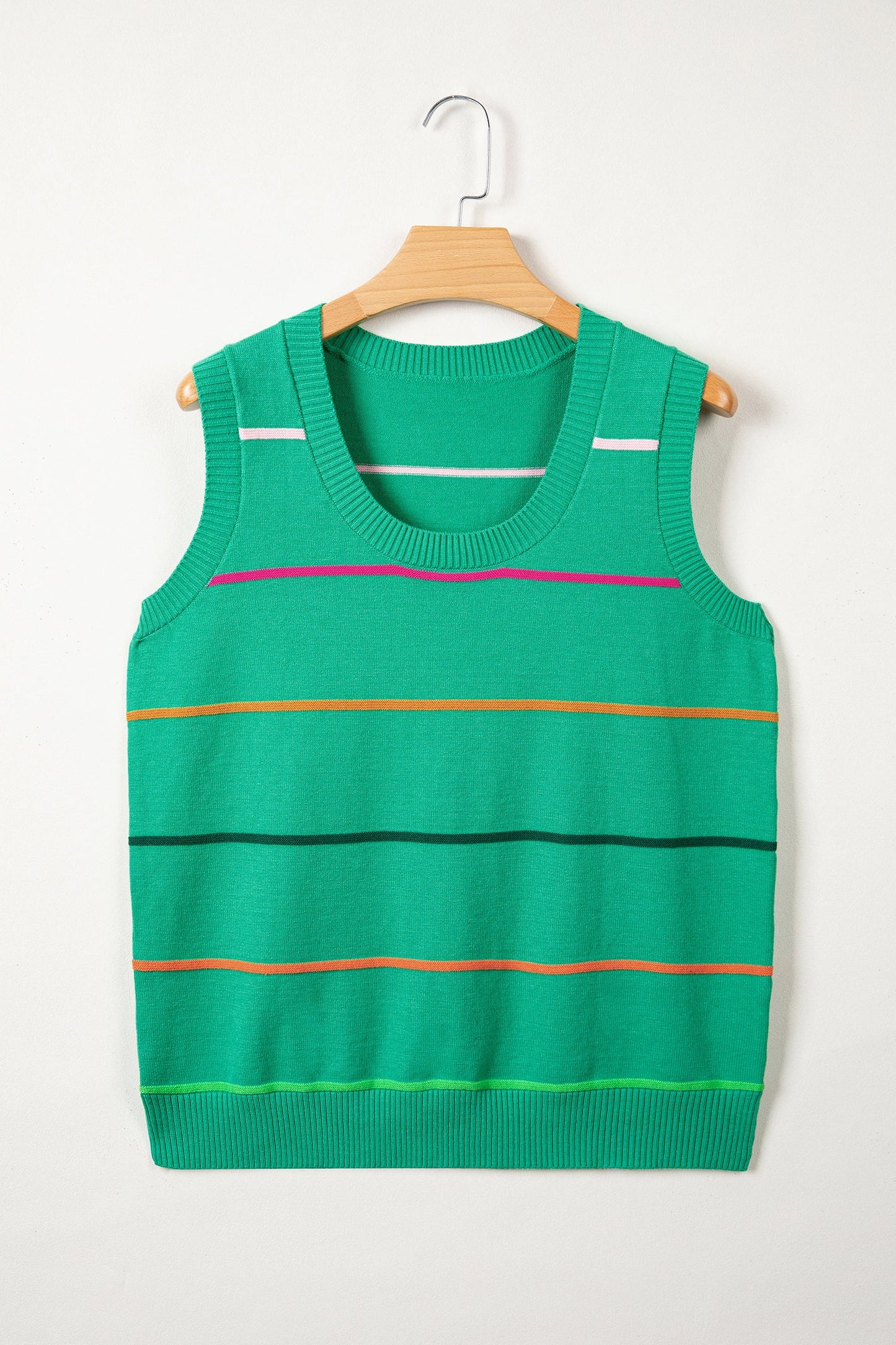 Sleeveless Stripe Knitted Sweater