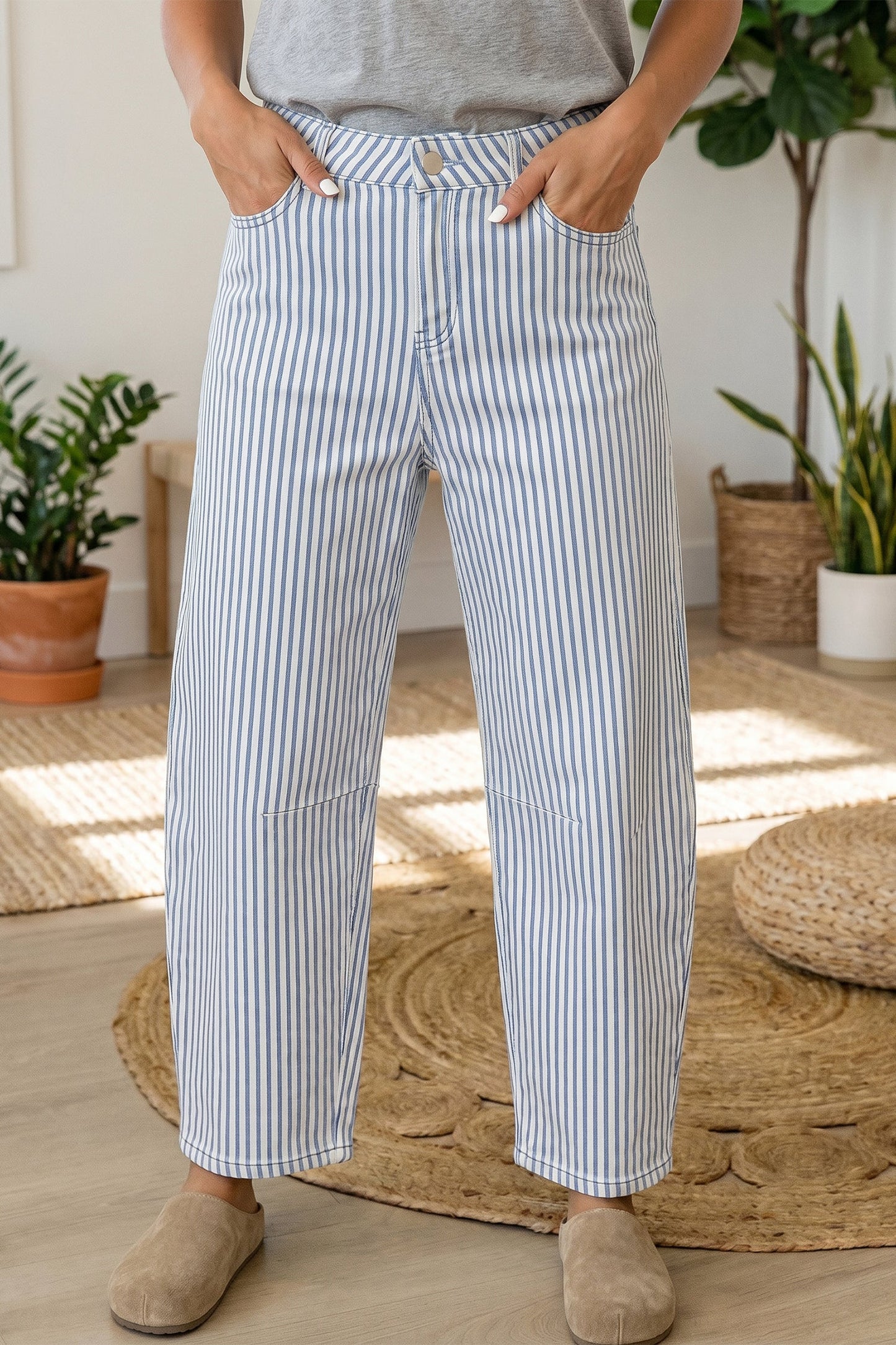 Stripe Barrel Jeans