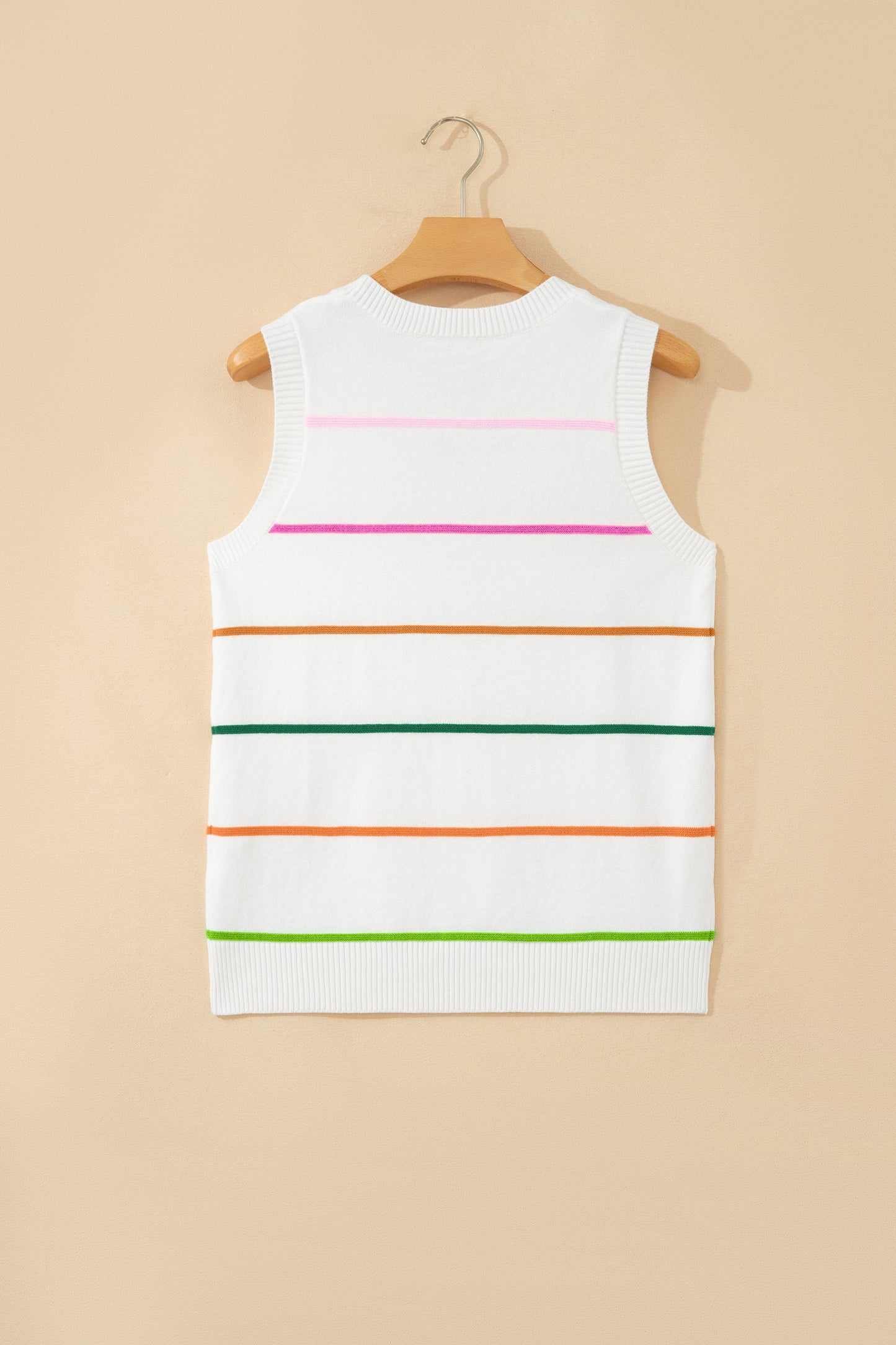 Stripe Knitted Sweater White